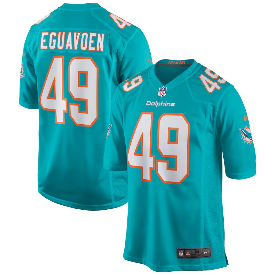 Men Miami Dolphins #49 Sam Eguavoen Nike Green Game NFL Jersey